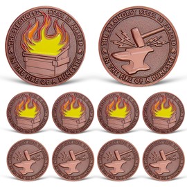 10 Pcs Dumpster Fire Coin Bulk Dumpster Fire Desk Accessories, Employee Appreciation Medallion for Farewell & Going Away, Funny Office Supplies Desk Decor, White Elephant Gifts for Emotional Support