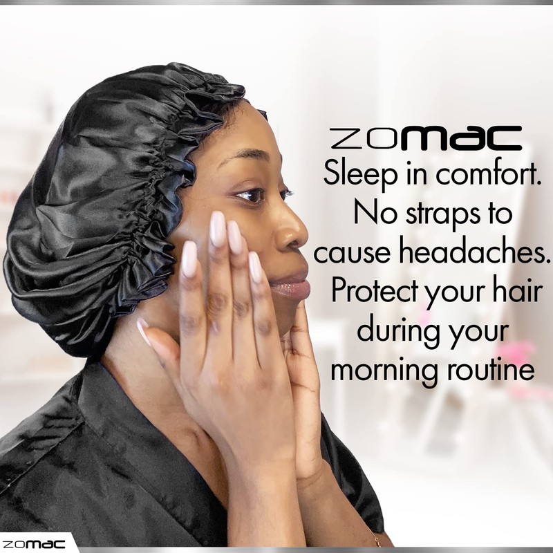 Zomac - Gorro de satén para dormir, capó para cabello