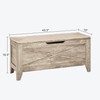 VECELO 43.3" Storage Bench, Wooden Chest with Safety Hinges &