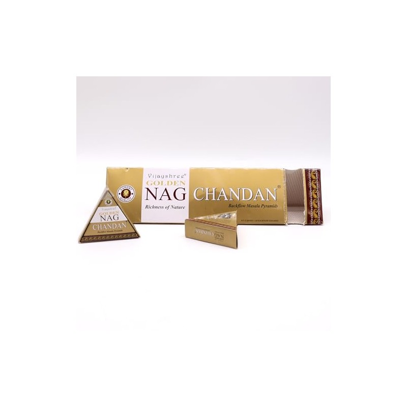Jumbo Golden Nag - Back Flow Incense Cones (1, Chandan)