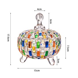 Colorful Candy Jars,Candy Containers,Item Storage Jars,Glass Candy Container,Candy Receptacle With Lid,for Wedding, Party, Buffet Decorative