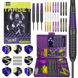 Target Darts Luke Littler Brass Dart Set with Fixed Steel Tip Points, 22G | Pro Grip Shafts & No.2 Pro Ultra Dart Flights | 100 Piece Professional Dart Set & Accessories for Any Player