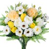 Peonies Artificial Flowers, Yellow Artificial Tulip Bulbs, Silk Flowers Fake