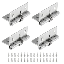 Luomorgo 4 Pcs Spring Loaded Hinges for Cabinets, 2 Inch Length Stainless Steel Spring Hinges Self Closing