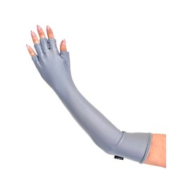 ManiGlovz - UPF 50+ UV Light Protective Long Fingerless Gloves | Anti UV Fingerless Gloves for Women | Can be Used as UV Protection Gloves for Driving and Outdoors | Long Gray Gloves