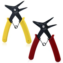 GOLD DEER 2Pcs 2 in 1 Snap Ring Pliers Internal External Circlip Pliers Straight Lock Ring Pliers Dual-Purpose Retaining Ring Pliers for 10mm-40mm C-Clip Plier for Ring Remover Retaining
