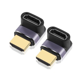 PNGKNYOCN 8K HDMI 270 Degree Adapter,2 Pack Right Angle HDMI 2.1 Male to Female Extender Adapter, Support 8K@60Hz/4K@120Hz HDR, for HDTV,Projector,Laptop (UP)