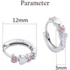 Double Love Heart Cubic Zirconia Sleeper Small Hoop Earrings for