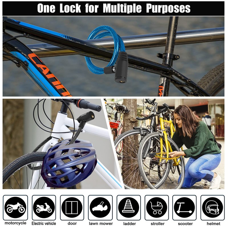 FITTOO Bike Lock, Traditional Bicycle Lock with 2 Keys, Security
