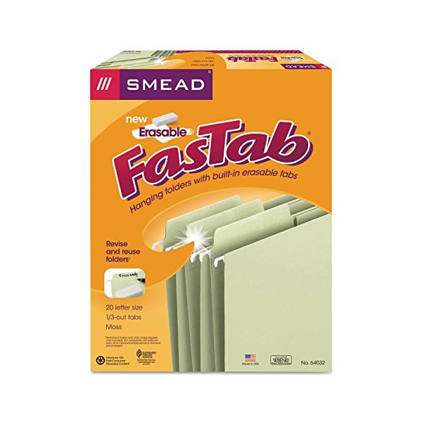 SMD64032 - Smead Erasable FasTabreg; Hanging Folders