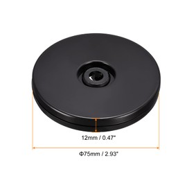 sourcing map 3inch Rotating Swivel Stand with Steel Ball Bearings Lazy Susan Base Turntable for Kitchen Corner Cabinets, Black Pack of 2