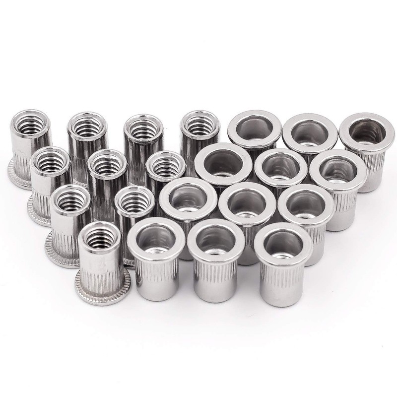 KINJOEK 100 PCS 1/4-20 Rivet Nuts, 304 Stainless Steel Threaded