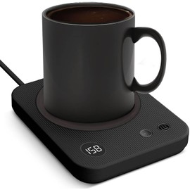 Lesipee Calentador de Tazas de Café, Calentador Eléctrico de Café con Apagado Automático para Escritorio de Oficina, Calentador de Velas con 3 Temperaturas, Calentador de Bebidas para Cacao, Regalos
