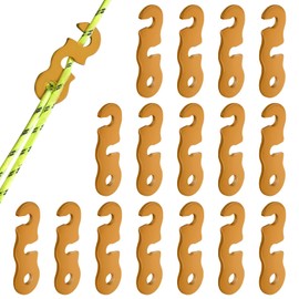 HOTUT Tent Wind Rope Buckle, 16 Pieces Aluminium Alloy Guyline Cord Adjuster, Rope Tensioner, Tent Tensioner, Tent Rope Plate, Tent Accessories for Outdoor Hiking Camping Picnic