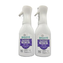 Nature's IQ Cold Pressed Neem Oil w/Spray Mist Technology. Indoor and Outdoor Plant Protection. Twin Pack