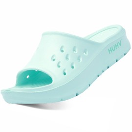 HUHV Max Cushion Arch Pod Tech Recovery Women's Slide - Light Mint, Size 10 US