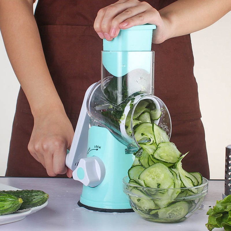 Multifunctional Rotatable Manual Roller Cutter Manual Vegetable Cutter Potato Kitchen