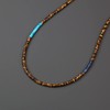 COAI Heishi Genuine Brown Tiger Eye Crystal Beaded Necklace for