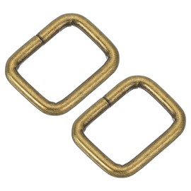 QUARKZMAN Metal Rectangle Ring Buckles and Clasps, Metal Rings Rectangular Buckle Webbing Clasp for Bag Belt DIY Accessories, bronze