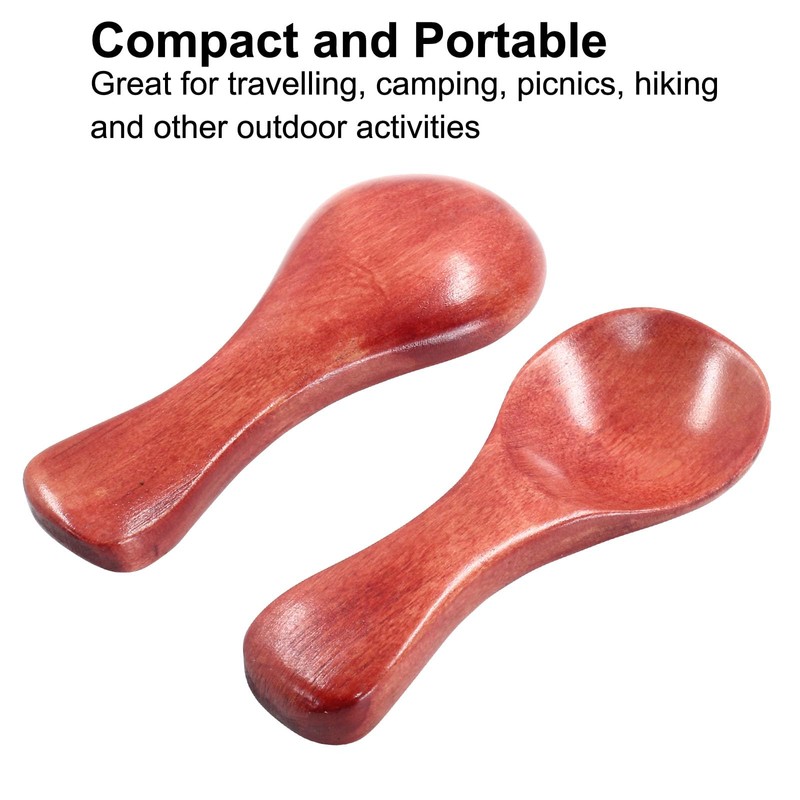Coufce 2 pcs Mini Wooden Spoons, Small Size Versatile Kitchen