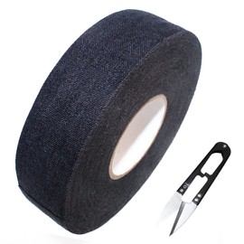 LBING Hockey Stick Tape 25 m Non-Slip Grip Tape Sports Tape Ice Hockey Grip Tape with 1 Piece Scissors (Black)
