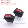 Taiss 2Pcs Waterproof Rocker Toggle Switch 12V Red Lighted Car