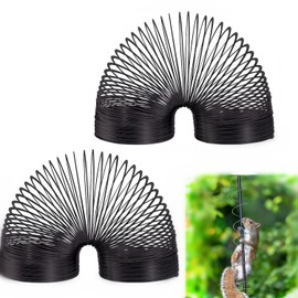 2 PCS Squirrel Baffles Squirrel Guard for Bird Feeders,Squirrel Spring Barriers Deterrent Coil Protects Outdoor Bird Feeder Poles (Black)