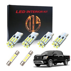 D15 Lighting LED Interior Light Kit for Nissan Titan XD 2016-2022 6000k White Map Dome Visor Footwell Cargo License Plate Bulbs (14 Pieces)