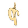 FindingKing 14K Yellow Gold Medium Script Initial Letter P Charm