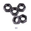 Hex Nuts, Pack of 100 Din934 M2-M5 Black Galvanised Carbon