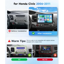 MAHVEC Android 15 Car Radio Stereo for Honda Civic 2006-2011 4G+64G