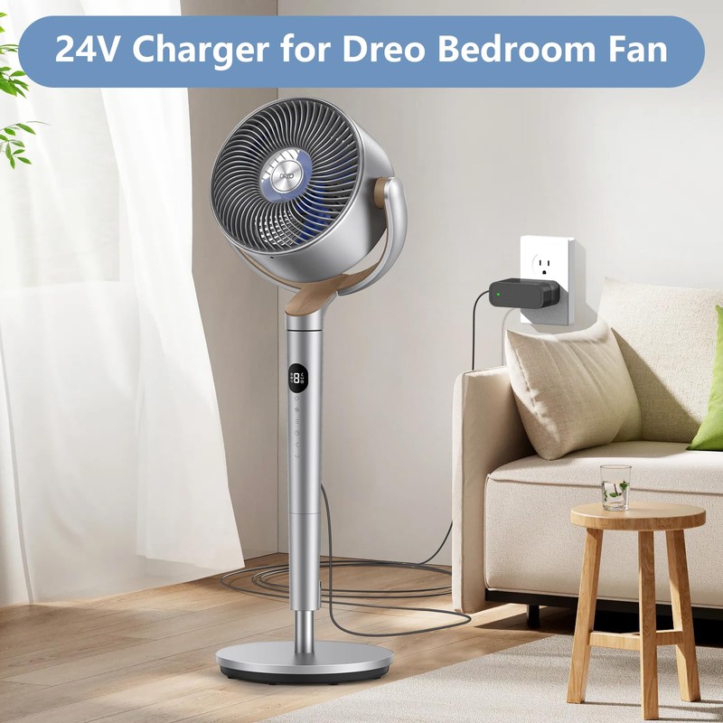 24V 1A Charger for Dreo Fan Replacement for Dreo PolyFan
