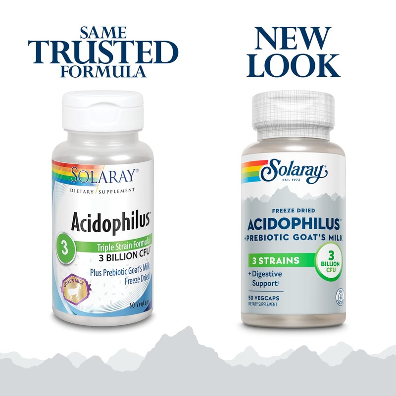 SOLARAY Acidophilus 3 Strain Probiotic & Prebiotic Goats Milk |
