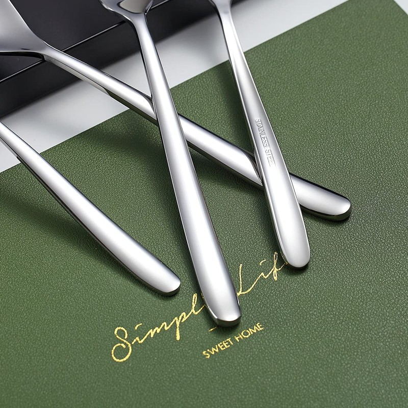 Teaspoons, 6 Piece Spoons Silverware, Stainless Steel Small Spoons, Tea