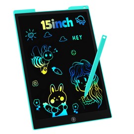 Colourful LCD Writing Board, 15 Inch LCD Writing Tablet for Children, Painting Board Children Electronic Toy from 3-8 Years Old Boy Girl Erasable Painting Tablet Children Christmas Gifts