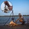 Tripod for Fire Pit, Swivel Grill Tripod, Stainless Steel Camping