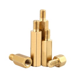 MACHSWON 50PCS M2.5 Hex Brass Spacer Standoff Screw Nut Threaded Pillar M2.5 * 13+6mm Hexagonal Single Head Copper Column