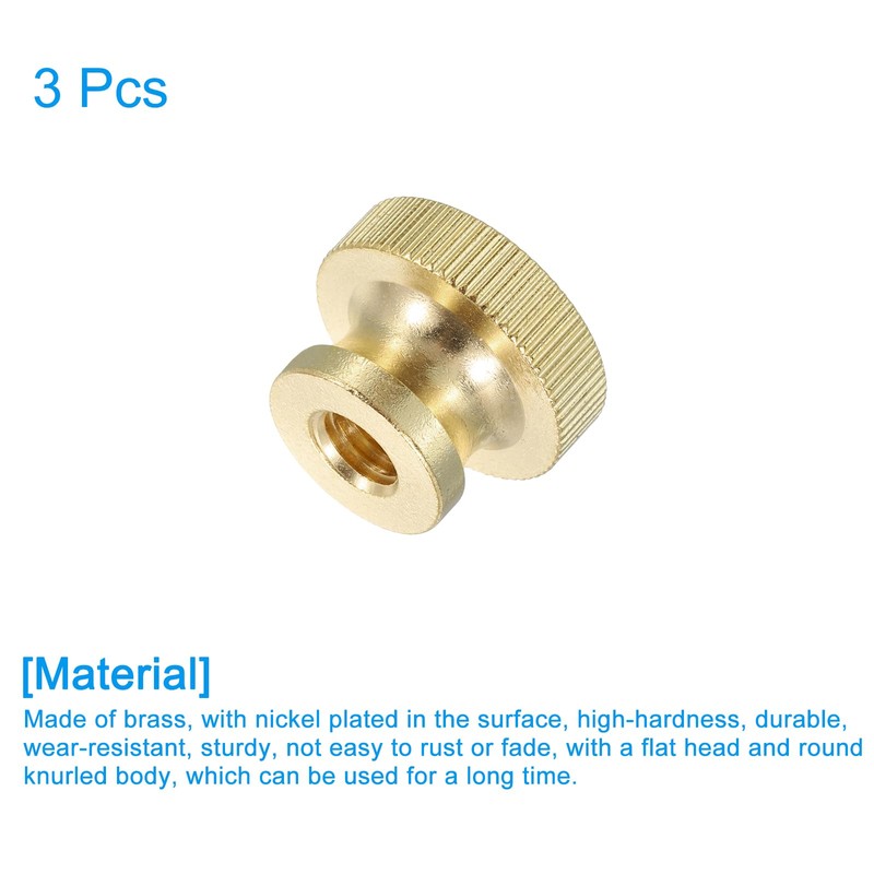 sourcing map Knurled Thumb Nuts, 3Pcs M8 x D23mm x