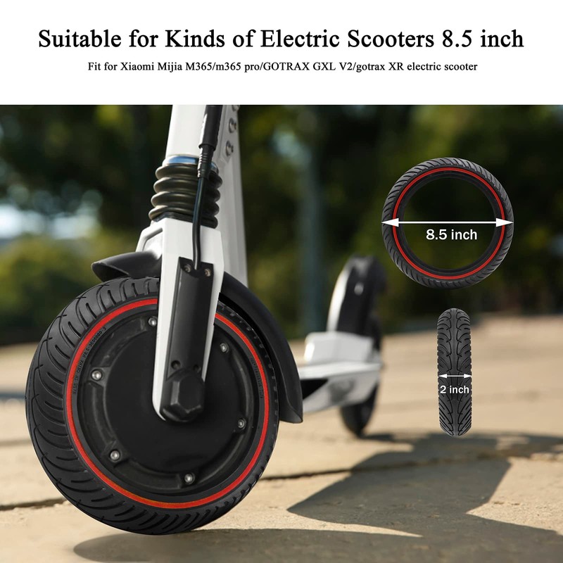 Amitor 8 1/2 Scooter Solid Tires, 8.5 Solid Tire for