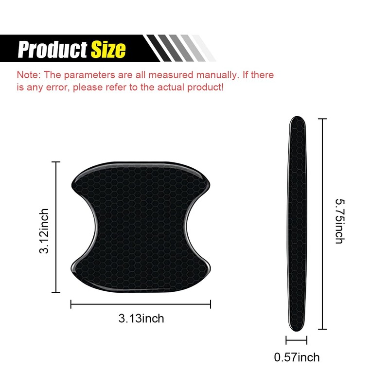 LHDOS 8PCS Car Door Handle Cup Scratch Protector - Reflective