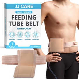 JJ CARE Cinturón para sonda de alimentación JJ Care (pequeño), transpirable, de nailon, compatible con sondas PEG y gastrostomía, con soporte ajustable y lavable.