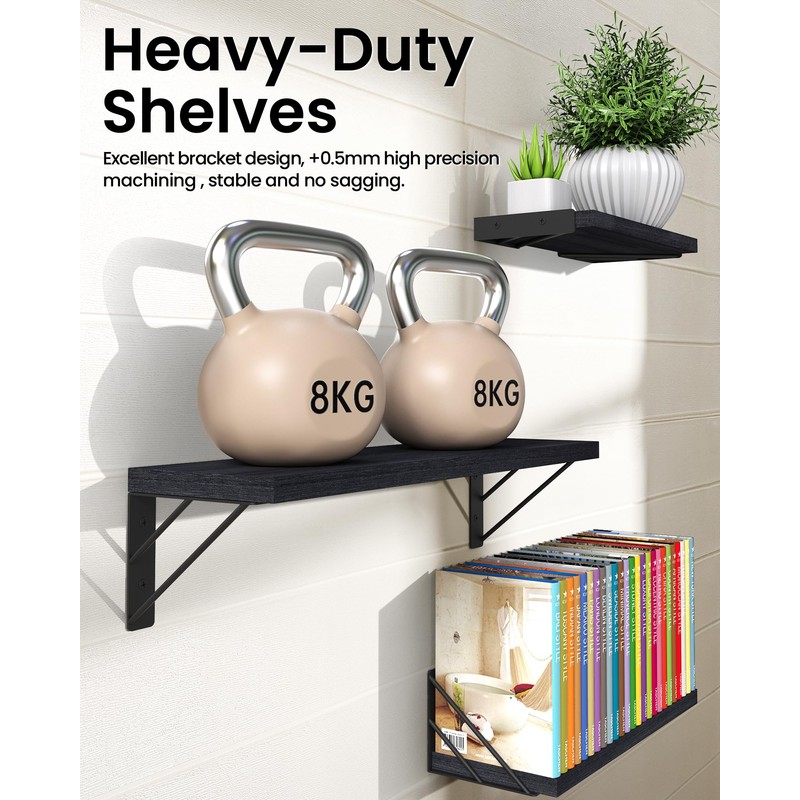 BAYKA Wall Shelves for Bedroom Decor, Floating Wall Shelves for