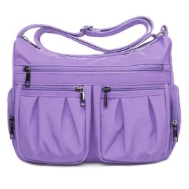 VOLGANIK ROCK Crossbody Purses for Women Shoulder Handbags Lightweight Waterproof Nylon Travel Bag Ladies Pocketbooks(Lavender)