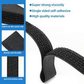 10m x 2cm Adjustable Cable Straps with 50 Buckles,Free Cut Length, Reusable Fastening Ties for Securing Cables Hoses Pipes and More