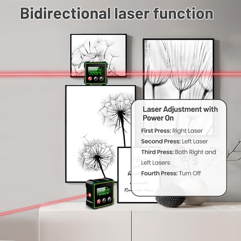 Digital Angle Finder - 4 Side Strong Magnetic Digital Angle