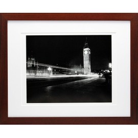 11x14 Mahogany Gallery Picture Frame with 8x10 and 8.5x11 Mat - Includes Both Attached Hanging Hardware and Desktop Easel - Frames and Mat Display Pictures or a Document Award or Certificate