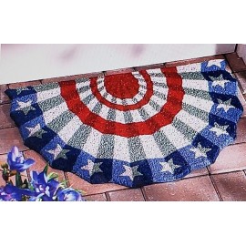 Collections Etc. Patriotic American Flag Bunting Welcome Mat