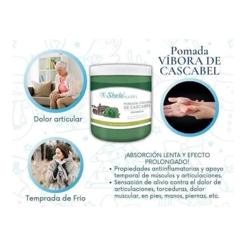Pomada Vibora De Cascabel + Hielo + Regalo. P/dolor Mentol