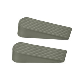 Door Stops, Anti-Skid, Durable, and Heavy Duty Rubber Door Stoppers - Large Door Stoppers in Grey and White - Ideal for All Types of Surfaces - Floor Safety Door Wedge (Grey, Pack of 2)