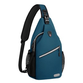 MOSISO Sling Backpack, Multipurpose Crossbody Shoulder Bag Travel Hiking Daypack, Deep Teal, Medium